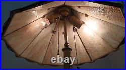 Antique Slag Glass Table Lamp Miller Hubbard Style 1920 Flawless Glass