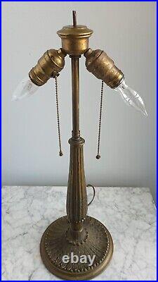 Antique Slag Glass Table Lamp Miller Hubbard Style 1920 Flawless Glass