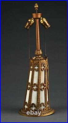 Antique Slag Glass Table Lamp with LIGHT-UP BASECirca 1920