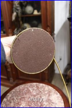 Antique Small Art Nouveau Table Lamp Base Leaded Slag Glass Shade Snake Flowers