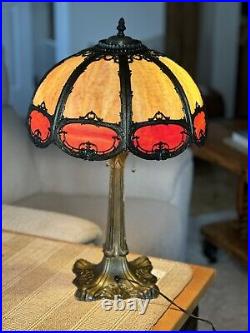 Antique Stunning Slag Glass Table Lamp