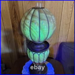 Antique Success Lamp Slag Glass Base and Globe Glows under Blacklight