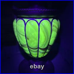 Antique Success Lamp Slag Glass Base and Globe Glows under Blacklight