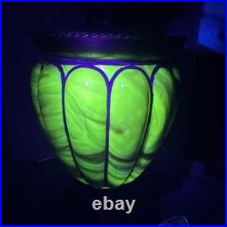 Antique Success Lamp Slag Glass Base and Globe Glows under Blacklight
