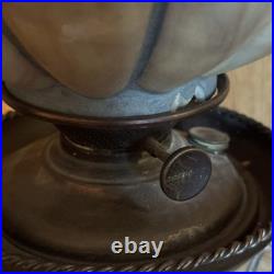 Antique Success Lamp Slag Glass Base and Globe Glows under Blacklight