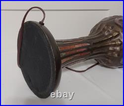 Antique TIFFANY Style LAMP, Bronze Tone Mosaic Glass TURTLEBACK, WORKS GREAT