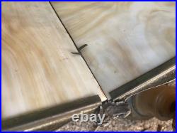 Antique Table Lamp Base For Reverse Painted Leaded Slag Glass Shade