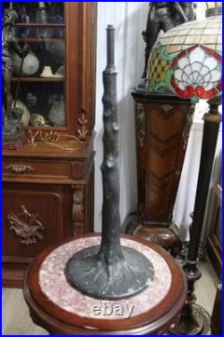 Antique Table Lamp Base For Reverse Painted Leaded Slag Glass Shade Handel Look