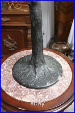 Antique Table Lamp Base For Reverse Painted Leaded Slag Glass Shade Handel Look