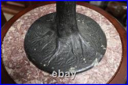 Antique Table Lamp Base For Reverse Painted Leaded Slag Glass Shade Handel Look