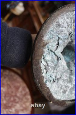 Antique Table Lamp Base For Reverse Painted Leaded Slag Glass Shade Handel Look