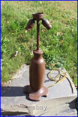 Antique Table Lamp Base For Reverse Painted Leaded Slag Glass Shade Moe Bridges