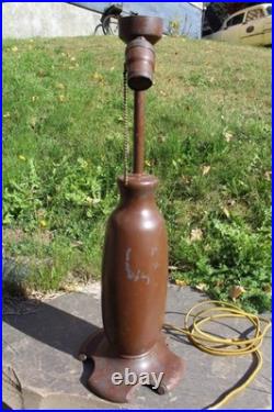 Antique Table Lamp Base For Reverse Painted Leaded Slag Glass Shade Moe Bridges Antique Table Lamp Base For Reverse Painted Leaded Slag Glass Shade Moe Bridges