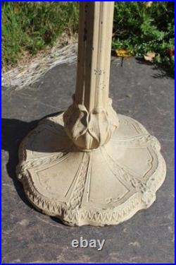 Antique Table Lamp Base For Reverse Painted Leaded Slag Glass Shade Painted Base