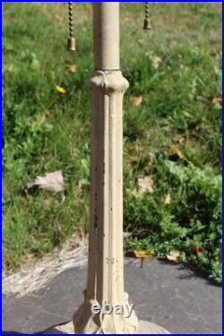 Antique Table Lamp Base For Reverse Painted Leaded Slag Glass Shade Painted Base Antique Table Lamp Base For Reverse Painted Leaded Slag Glass Shade Painted Base