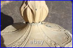 Antique Table Lamp Base For Reverse Painted Leaded Slag Glass Shade Painted Base