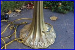Antique Table Lamp Base For Reverse Painted Leaded Slag Glass Shade Royal Art