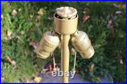 Antique Table Lamp Base For Reverse Painted Leaded Slag Glass Shade Royal Art