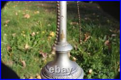 Antique Table Lamp Base For Reverse Painted Leaded Slag Glass Shade Royal Art