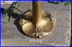 Antique Table Lamp Base For Reverse Painted Leaded Slag Glass Shade Sign B&H