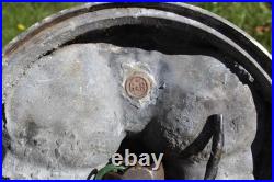 Antique Table Lamp Base For Reverse Painted Leaded Slag Glass Shade Sign B&H Antique Table Lamp Base For Reverse Painted Leaded Slag Glass Shade Sign B&H