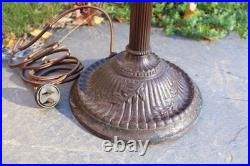 Antique Table Lamp Base For Reverse Painted Leaded Slag Glass Shade Sign Rainaud