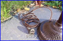 Antique Table Lamp Base For Reverse Painted Leaded Slag Glass Shade Sign Rainaud