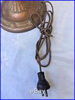 Antique Table Lamp with 8-Panel Slag Glass Shade Bradley Hubbard Miller Era