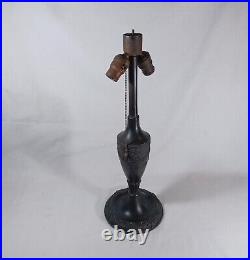 Antique Torch And Floral Swag Motif Lamp Base, For Slag Stained Glass Shades Antique Torch And Floral Swag Motif Lamp Base, For Slag Stained Glass Shades