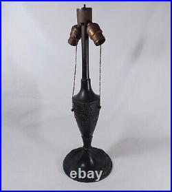 Antique Torch And Floral Swag Motif Lamp Base, For Slag Stained Glass Shades Antique Torch And Floral Swag Motif Lamp Base, For Slag Stained Glass Shades