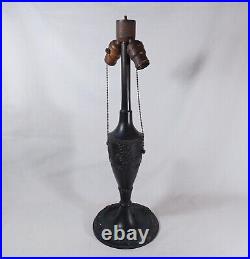 Antique Torch And Floral Swag Motif Lamp Base, For Slag Stained Glass Shades Antique Torch And Floral Swag Motif Lamp Base, For Slag Stained Glass Shades