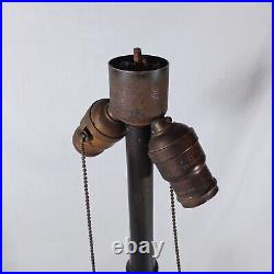 Antique Torch And Floral Swag Motif Lamp Base, For Slag Stained Glass Shades Antique Torch And Floral Swag Motif Lamp Base, For Slag Stained Glass Shades