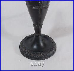 Antique Torch And Floral Swag Motif Lamp Base, For Slag Stained Glass Shades Antique Torch And Floral Swag Motif Lamp Base, For Slag Stained Glass Shades