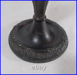 Antique Torch And Floral Swag Motif Lamp Base, For Slag Stained Glass Shades Antique Torch And Floral Swag Motif Lamp Base, For Slag Stained Glass Shades