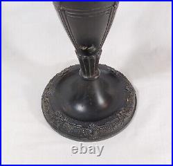 Antique Torch And Floral Swag Motif Lamp Base, For Slag Stained Glass Shades Antique Torch And Floral Swag Motif Lamp Base, For Slag Stained Glass Shades