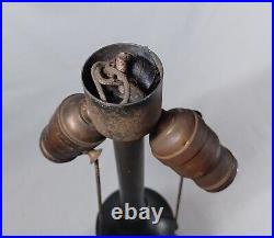 Antique Torch And Floral Swag Motif Lamp Base, For Slag Stained Glass Shades Antique Torch And Floral Swag Motif Lamp Base, For Slag Stained Glass Shades