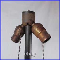 Antique Torch And Floral Swag Motif Lamp Base, For Slag Stained Glass Shades Antique Torch And Floral Swag Motif Lamp Base, For Slag Stained Glass Shades
