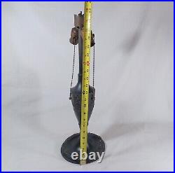 Antique Torch And Floral Swag Motif Lamp Base, For Slag Stained Glass Shades Antique Torch And Floral Swag Motif Lamp Base, For Slag Stained Glass Shades