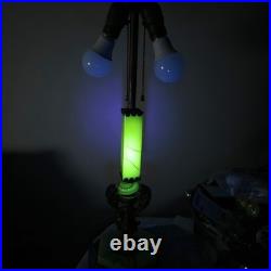 Antique Uranium Slag Glass Brass Cherubs Art Deco Houze AkroAgate Table Lamp 28