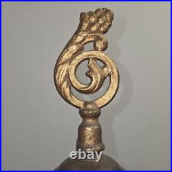 Antique Uranium Slag Glass Brass Cherubs Art Deco Houze AkroAgate Table Lamp 28