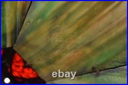 Antique VTG 6 Panel Stained Slag Glass Lamp Light Shade Victorian Art Nouveau Antique VTG 6 Panel Stained Slag Glass Lamp Light Shade Victorian Art Nouveau