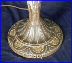 Antique Victorian Art Nouveau 6 Panel Stained Slag Glass Lamp A&r Co