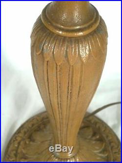 Antique Victorian Art Nouveau Art Deco Stained Slag Glass Lamp Shade Base