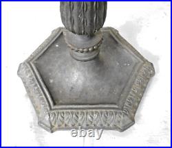Antique Victorian Art Nouveau Cast Iron Slag Glass Lamp Base Antique Victorian Art Nouveau Cast Iron Slag Glass Lamp Base
