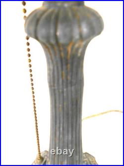 Antique Victorian Art Nouveau Cast Iron Slag Glass Lamp Base Antique Victorian Art Nouveau Cast Iron Slag Glass Lamp Base