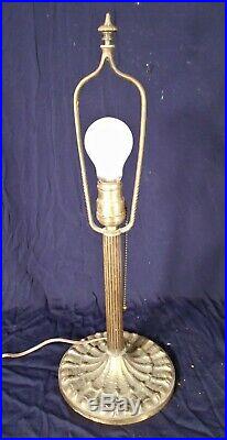Antique Victorian Art Nouveau Miller Stained Slag Glass Dome Lamp
