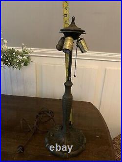 Antique Victorian Art Nouveau Slag Glass Lamp