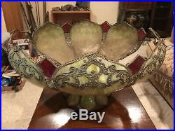 Antique Victorian Slag Glass 24 Lamp Shade Find From Old Ohio Mansion Ornate