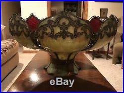 Antique Victorian Slag Glass 24 Lamp Shade Find From Old Ohio Mansion Ornate