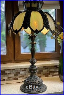 Antique Victorian Slag Glass Lamp